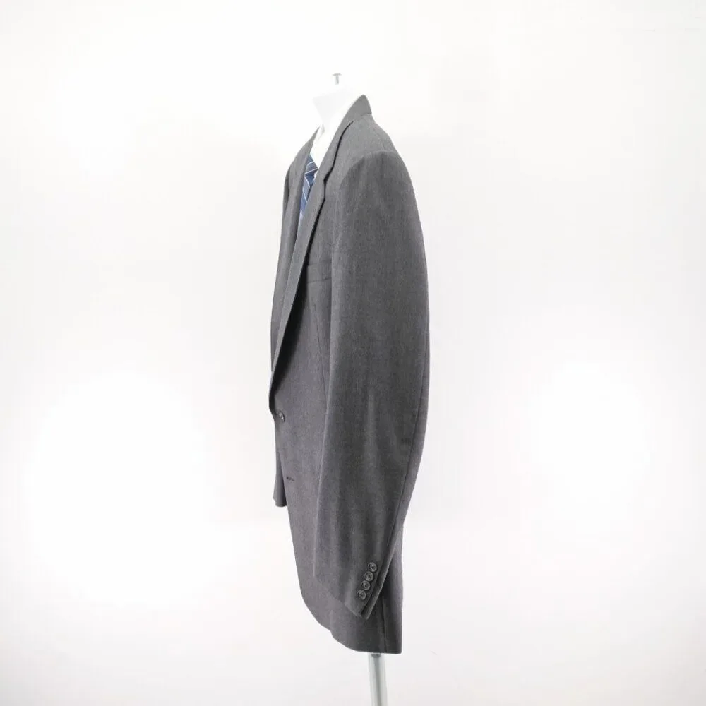 Hart Schaffner Marx Wool Gray‎ 2 Piece Suit 42L 38 / 33 Flat Front High Rise
